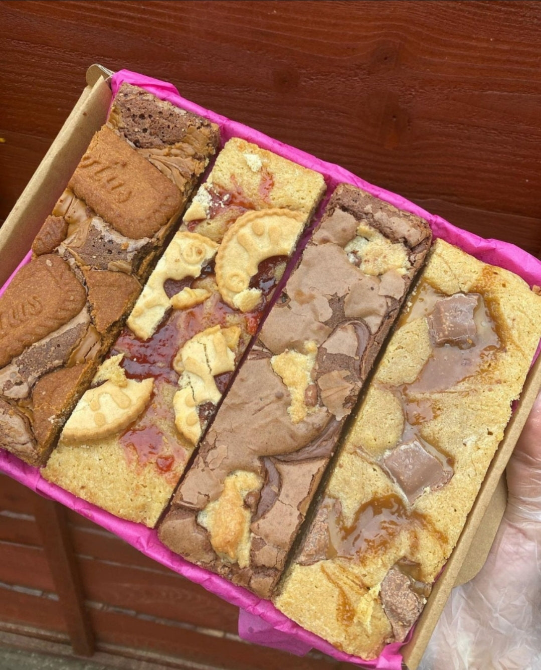 Letterbox postal gift brownies blondies treats gift edible box