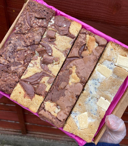 Letterbox postal gift brownies blondies treats gift edible box