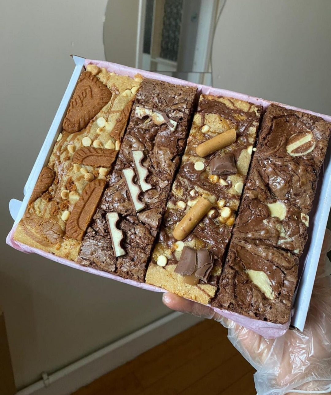 Letterbox postal gift brownies blondies treats gift edible box