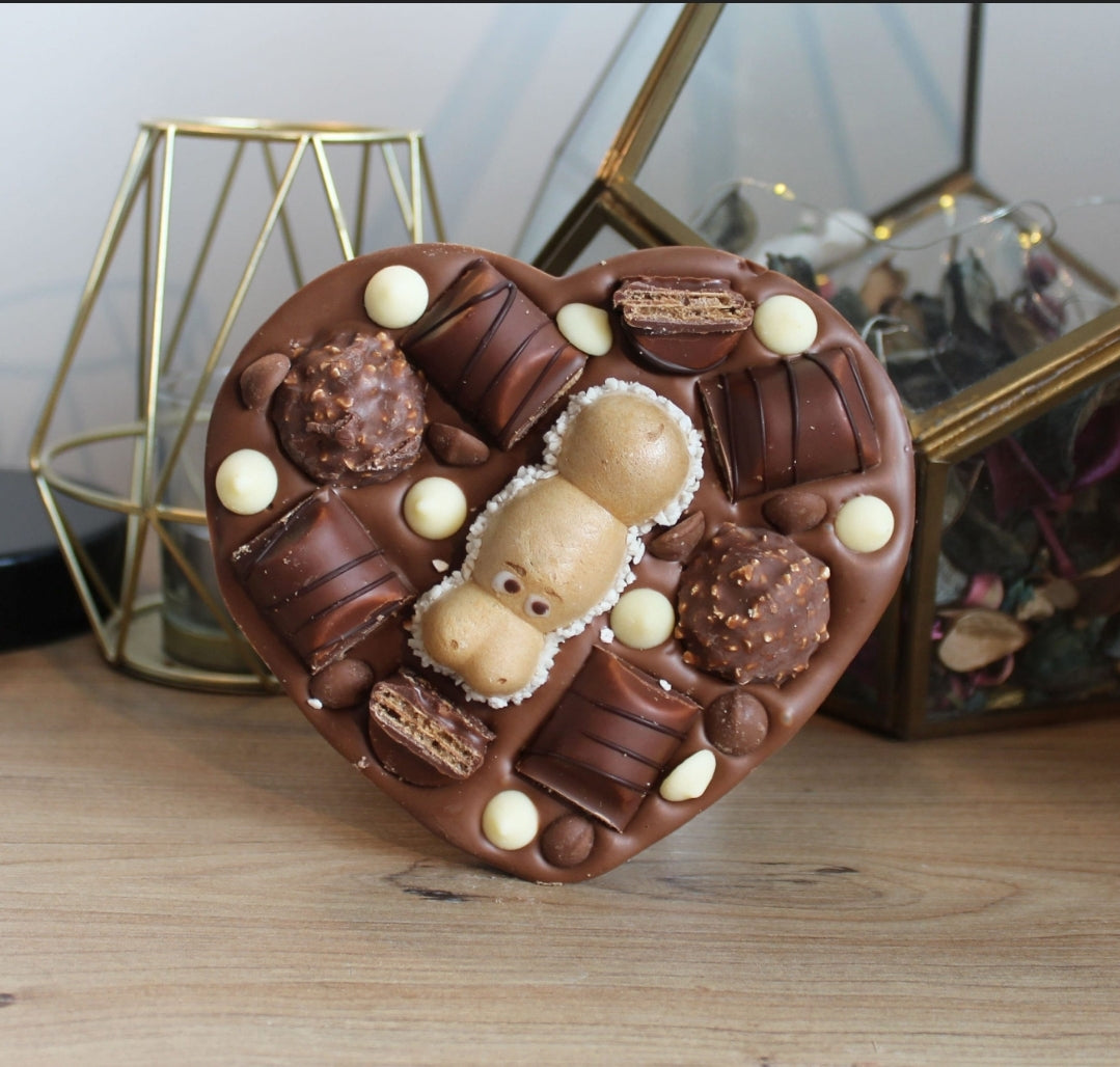 Heart shaped Ferrero Kinder Chocolate Slab. Belgian Chocolate. Ferrero Rocher. Kinder.