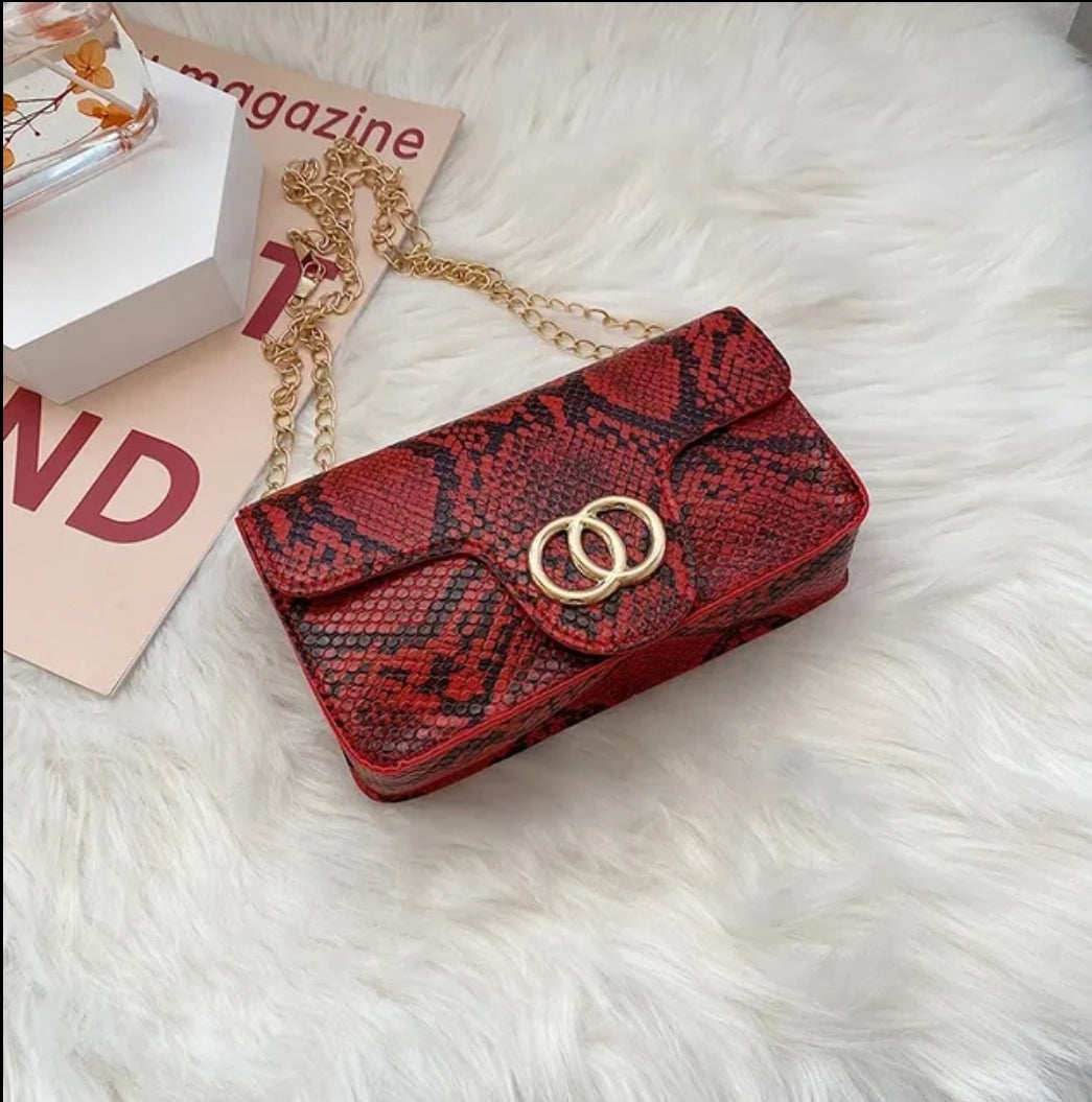 Trendy snakeskin pattern bag