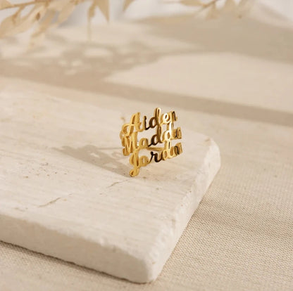 1 - 3 names adjustable ring