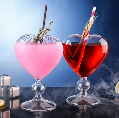 Heart shaped cocktail glass