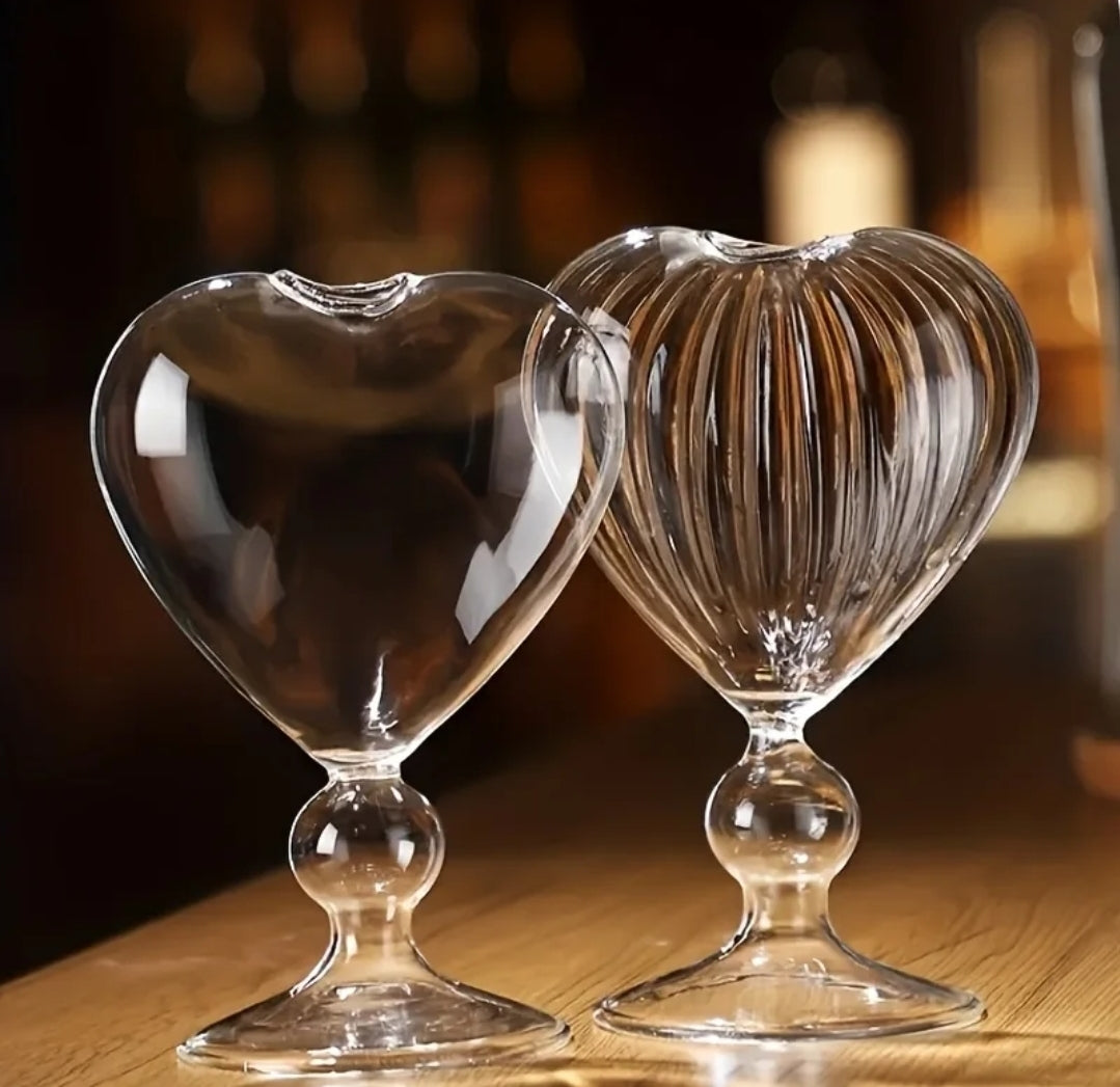 Heart shaped cocktail glass