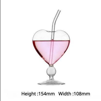 Heart shaped cocktail glass