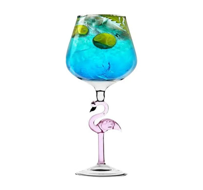 Flamingo wine glass