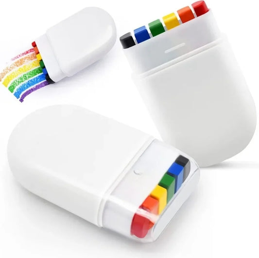 6 colour washable rainbow face/body painting crayon