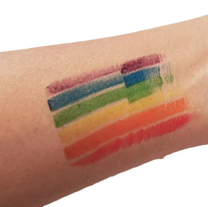 6 colour washable rainbow face/body painting crayon