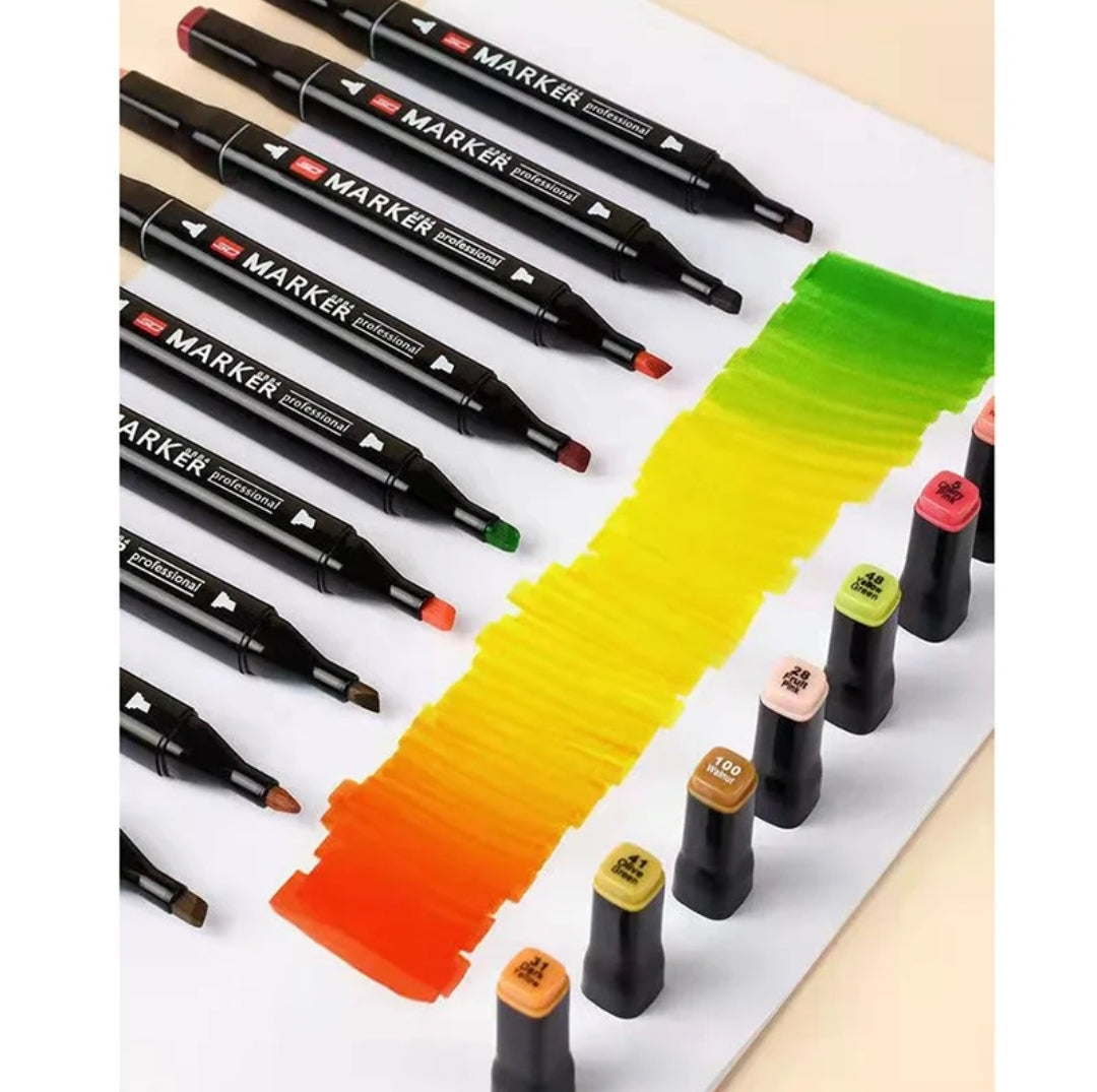 24 - 80 colors, double headed oily art marker pens