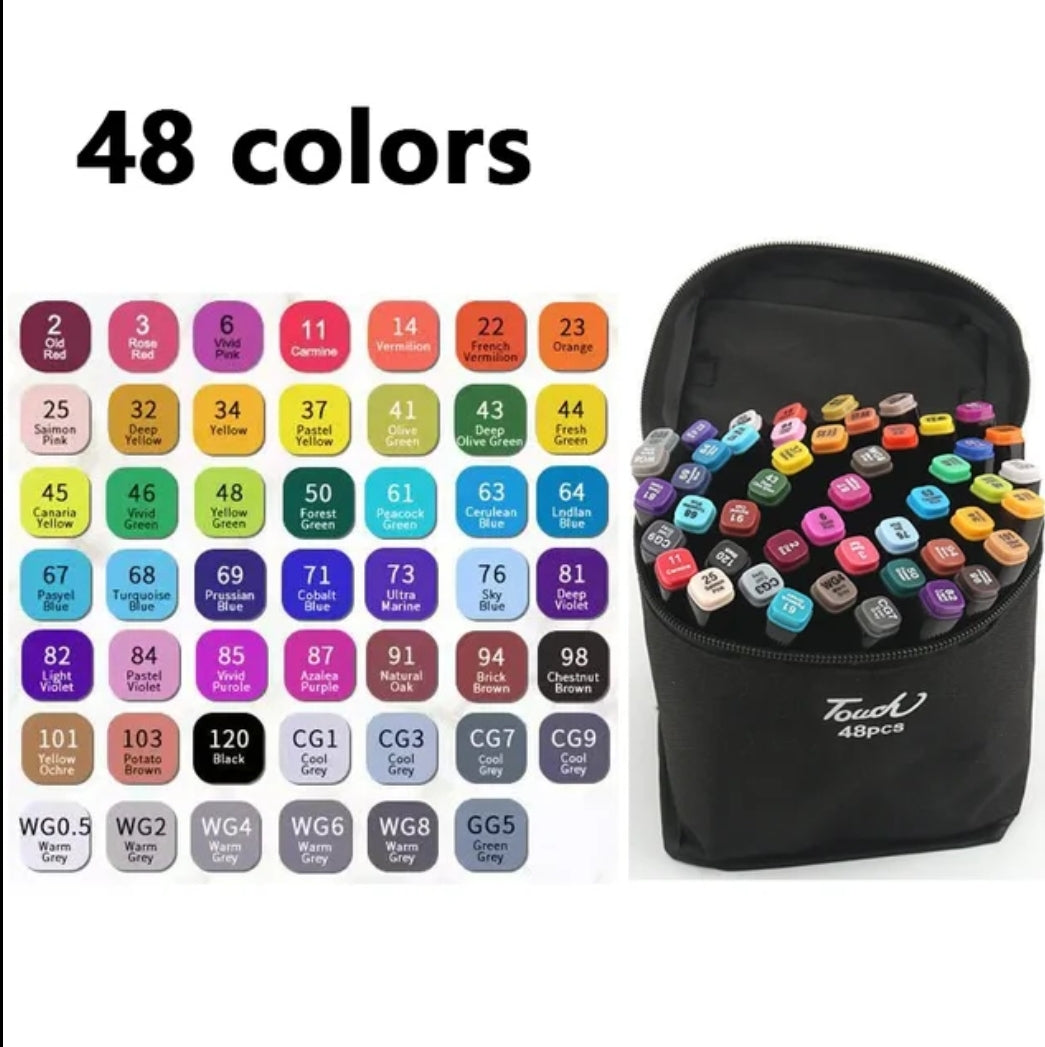 24 - 80 colors, double headed oily art marker pens