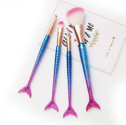 Set of 4 mermaid make up brushes