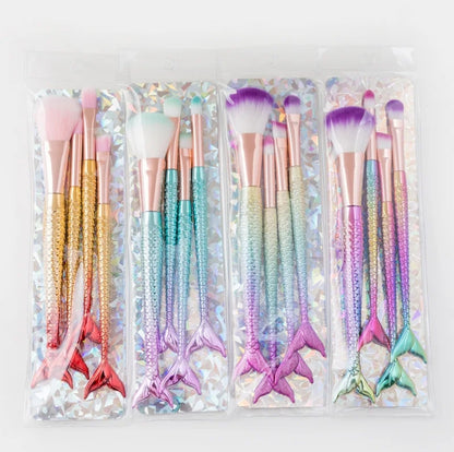 Set of 4 mermaid make up brushes