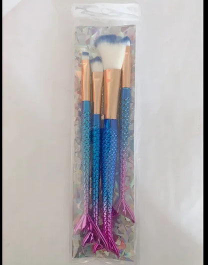 Set of 4 mermaid make up brushes