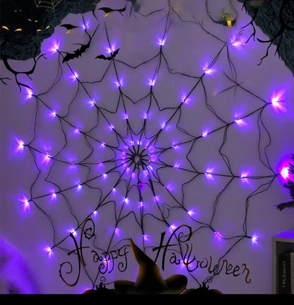 LED halloween spider web lights, 8 modes, remote control included