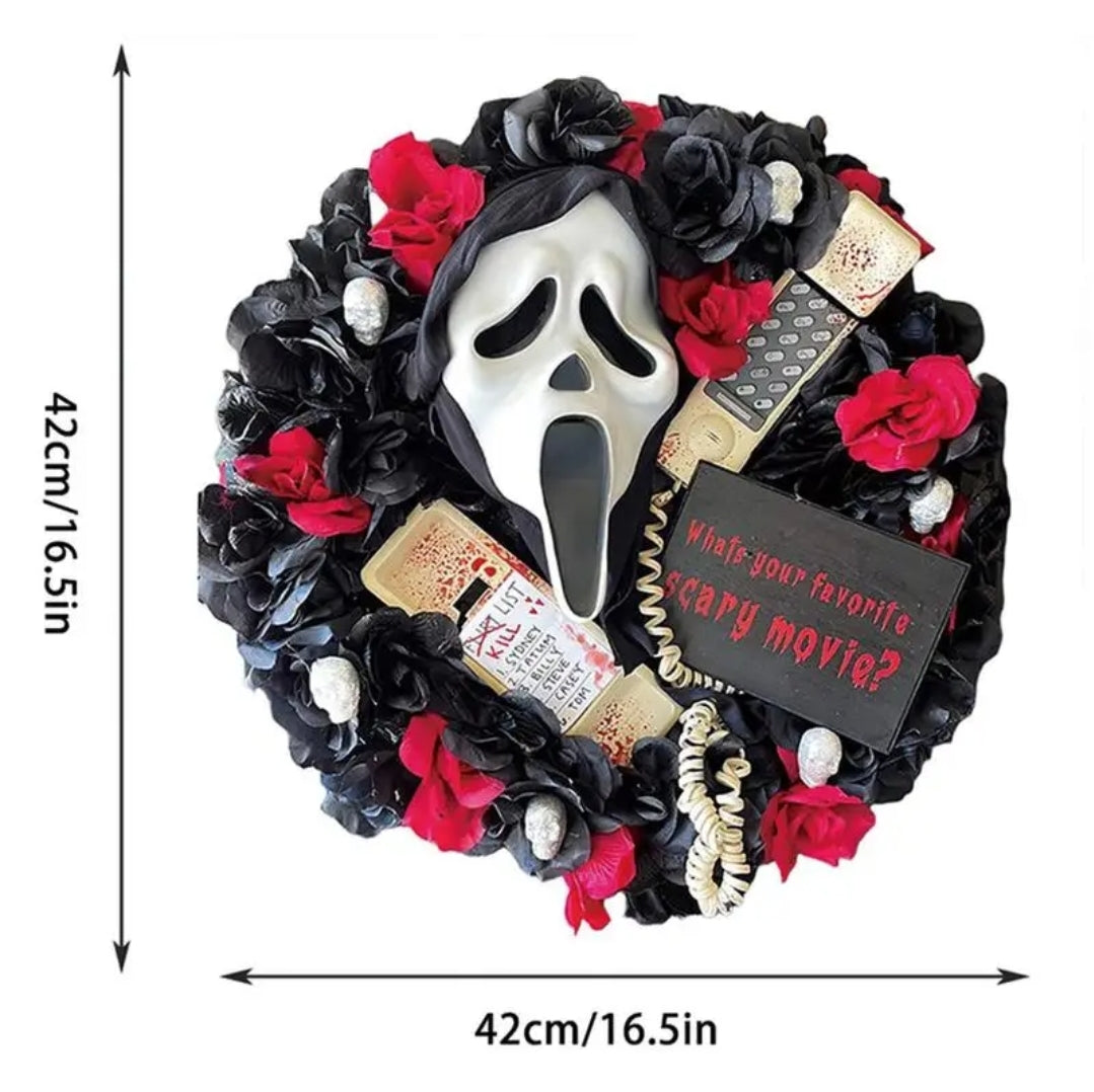 Halloween scream wreath