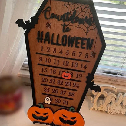 Halloween calendar, wooden countdown