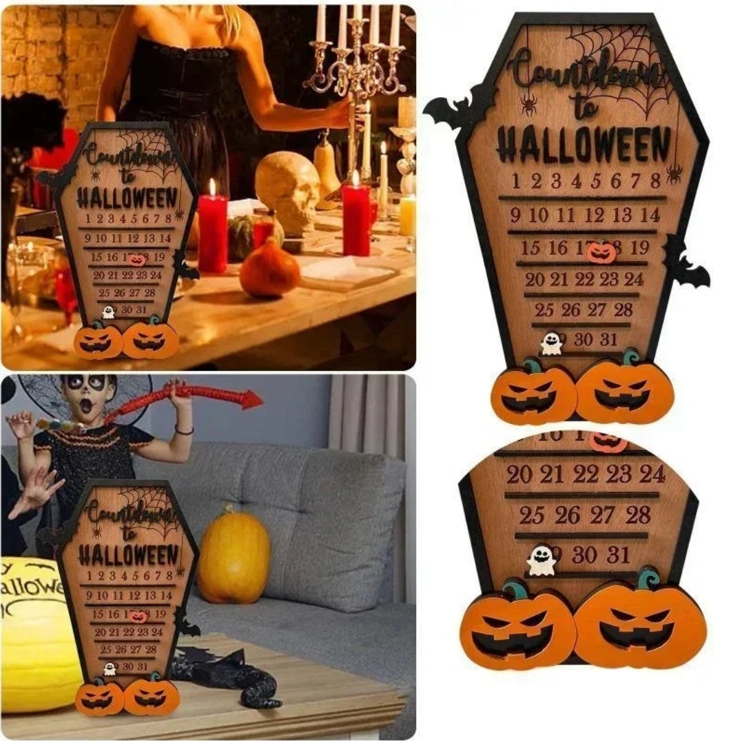 Halloween calendar, wooden countdown