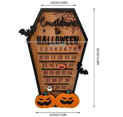 Halloween calendar, wooden countdown