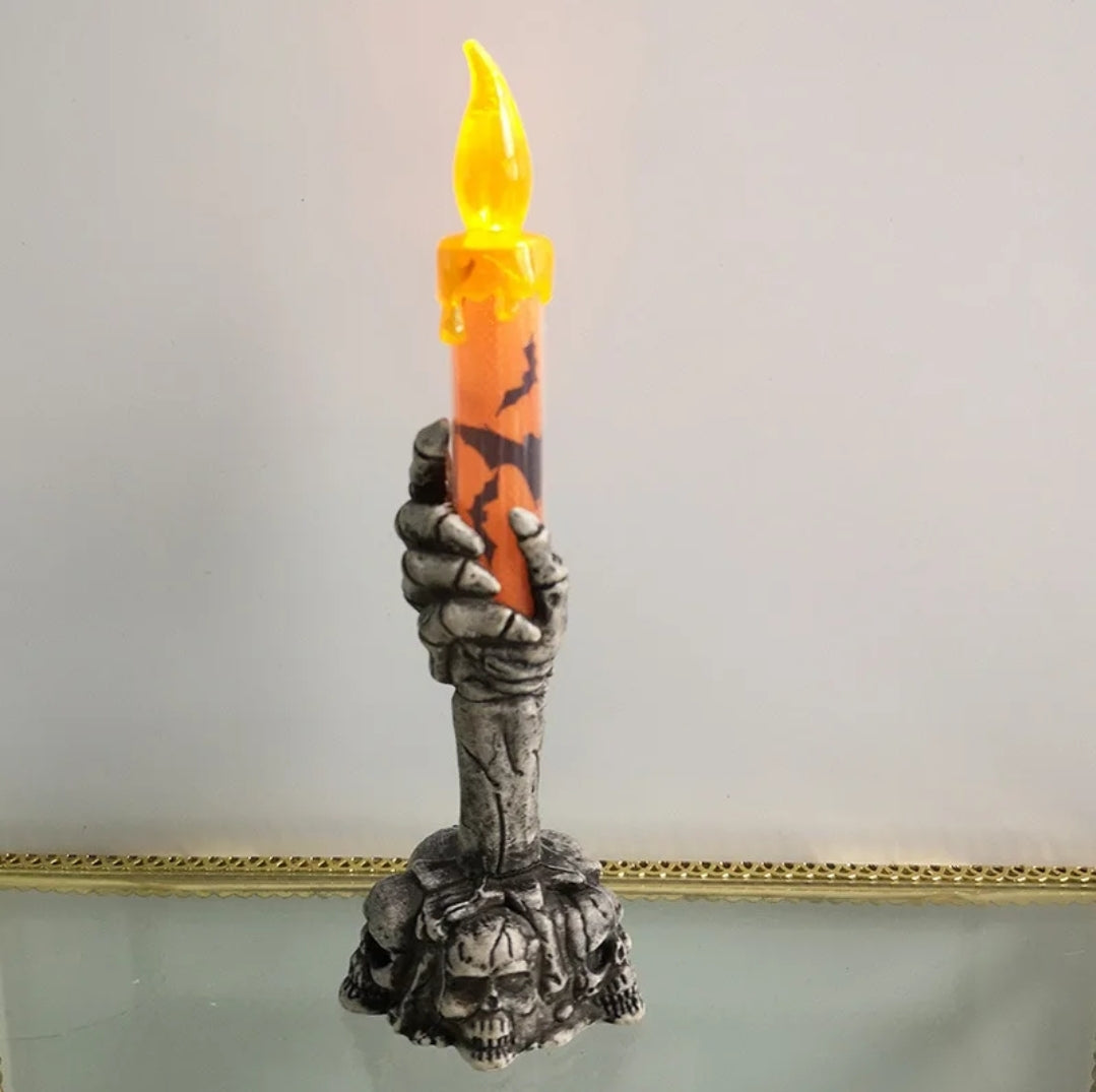 Skeleton hand led candle