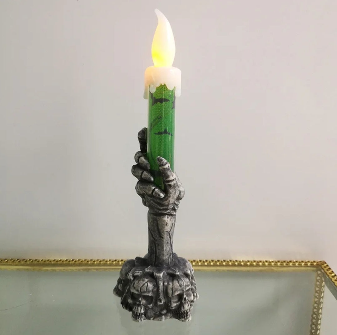 Skeleton hand led candle