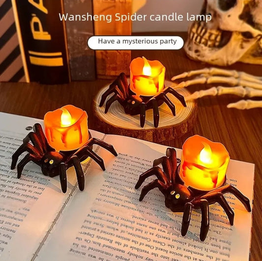 Led glowing spider candle