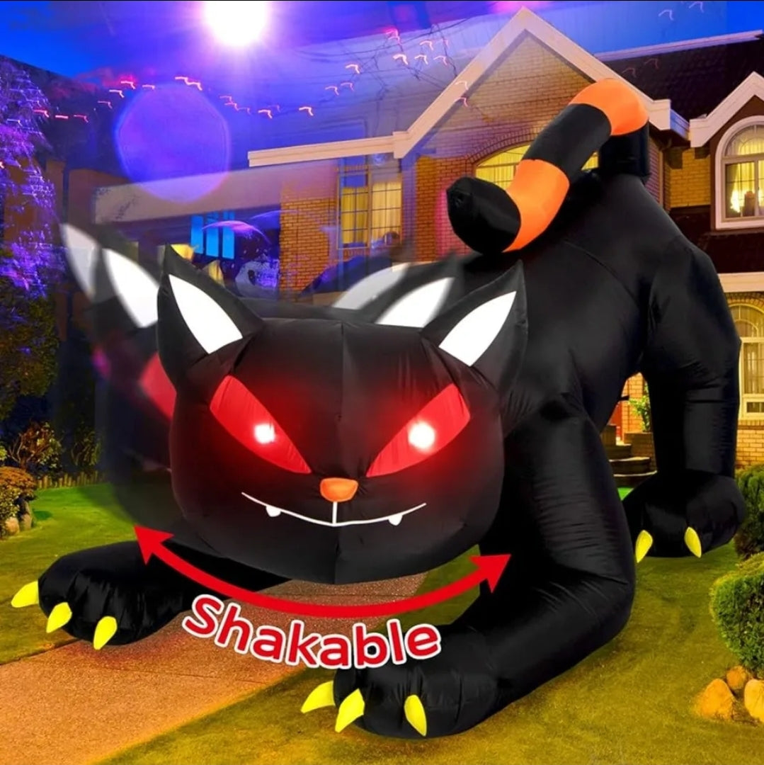 7FT LED Black cat inflatable