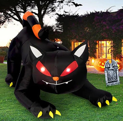 7FT LED Black cat inflatable