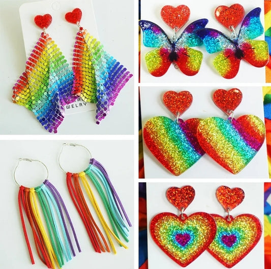 Rainbow pride earrings