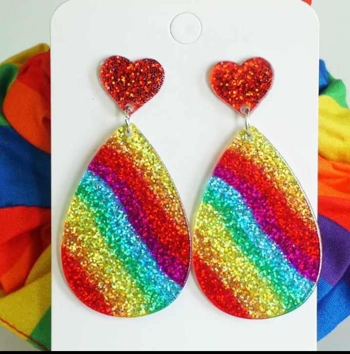 Rainbow pride earrings