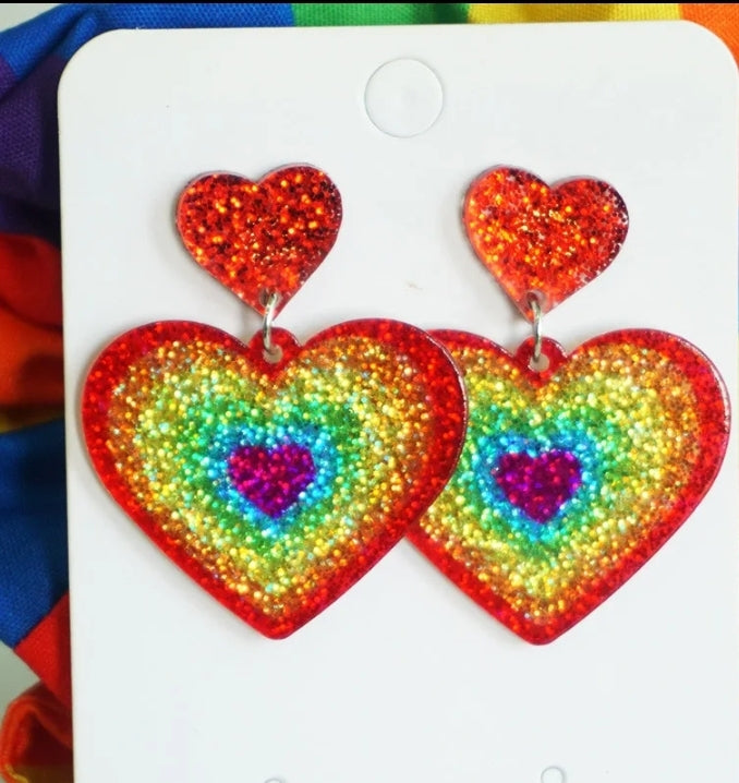 Rainbow pride earrings