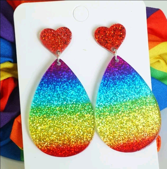 Rainbow pride earrings