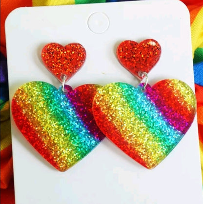 Rainbow pride earrings