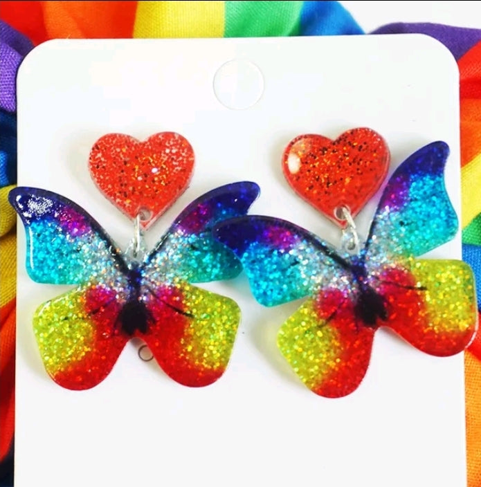 Rainbow pride earrings