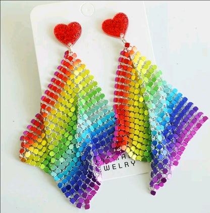 Rainbow pride earrings