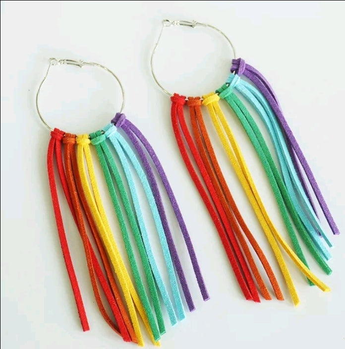 Rainbow pride earrings