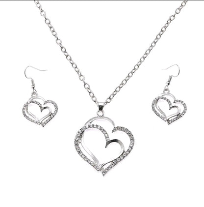 Heart shaped jewellery set