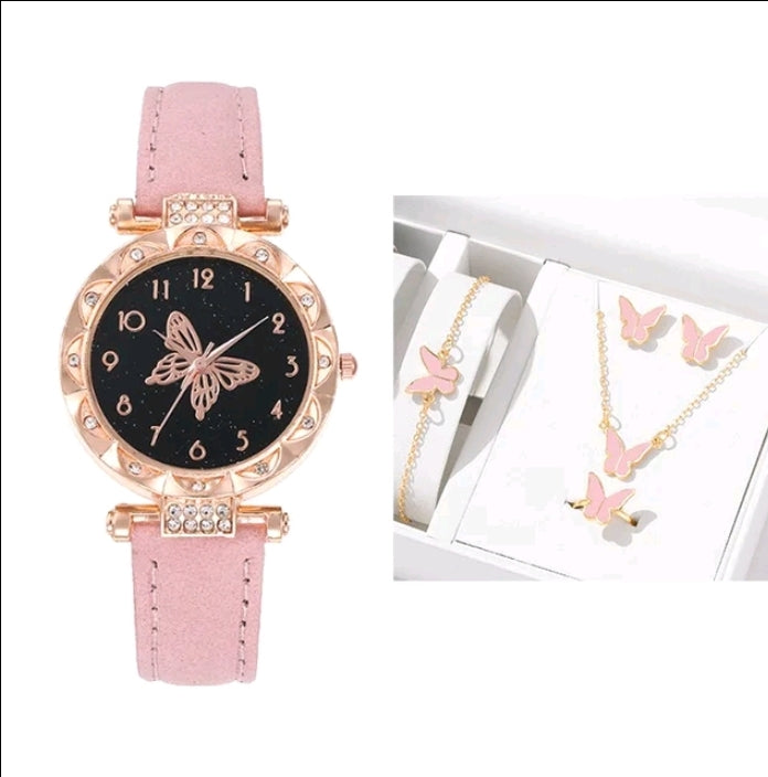 Womens 5pc watch/jewellery set