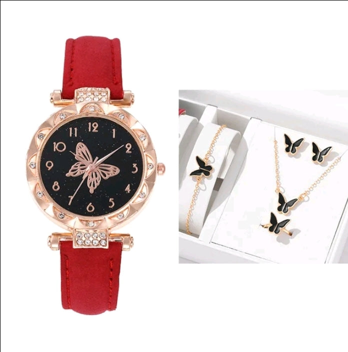 Womens 5pc watch/jewellery set