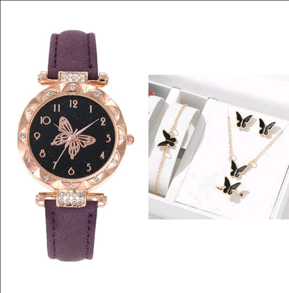 Womens 5pc watch/jewellery set