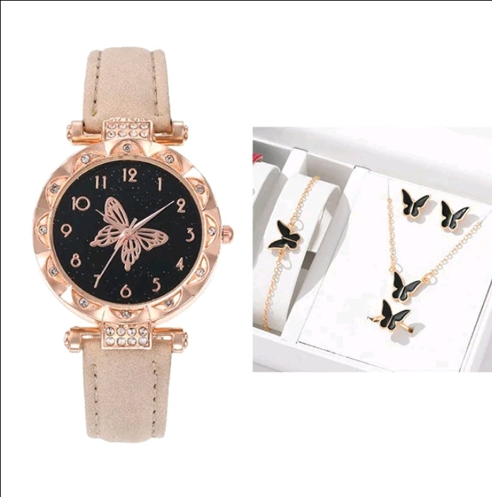 Womens 5pc watch/jewellery set