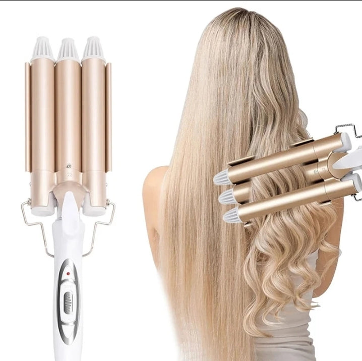 3 barrel crimper roller, big wave electric curling iron