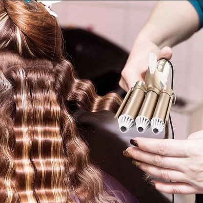 3 barrel crimper roller, big wave electric curling iron