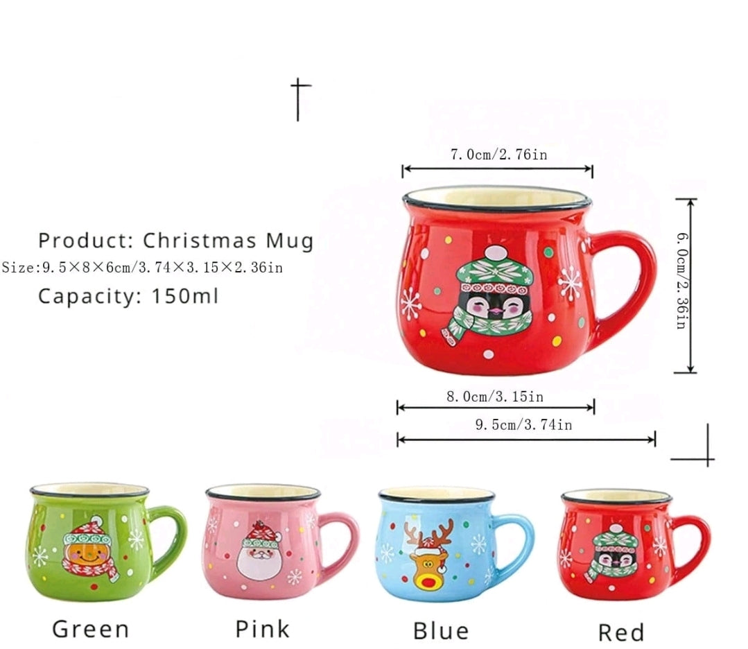 Set of 4 Christmas mugs