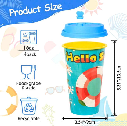 4pc kids cup set 16oz