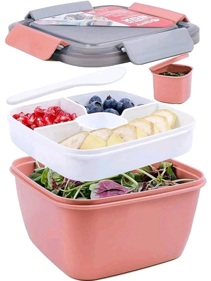 Portable double layered lunch box