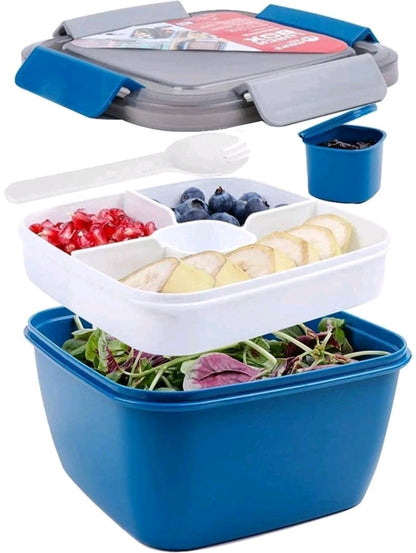 Portable double layered lunch box