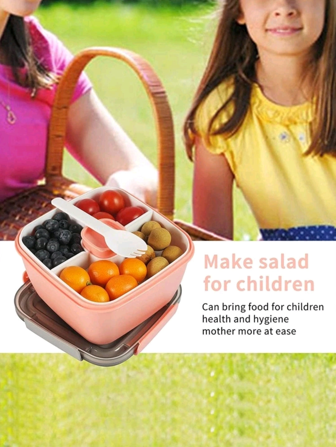 Portable double layered lunch box