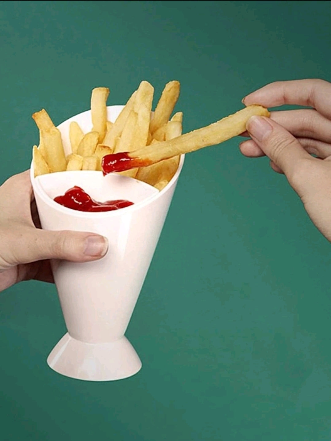 French fries with sauce cup