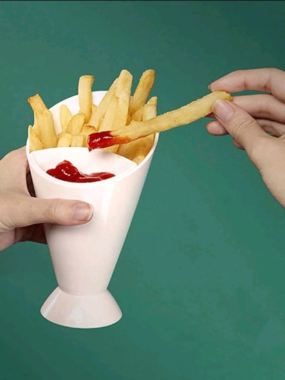 French fries with sauce cup