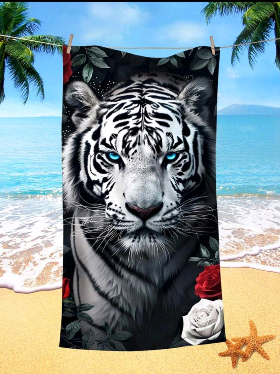 Tiger beach towel